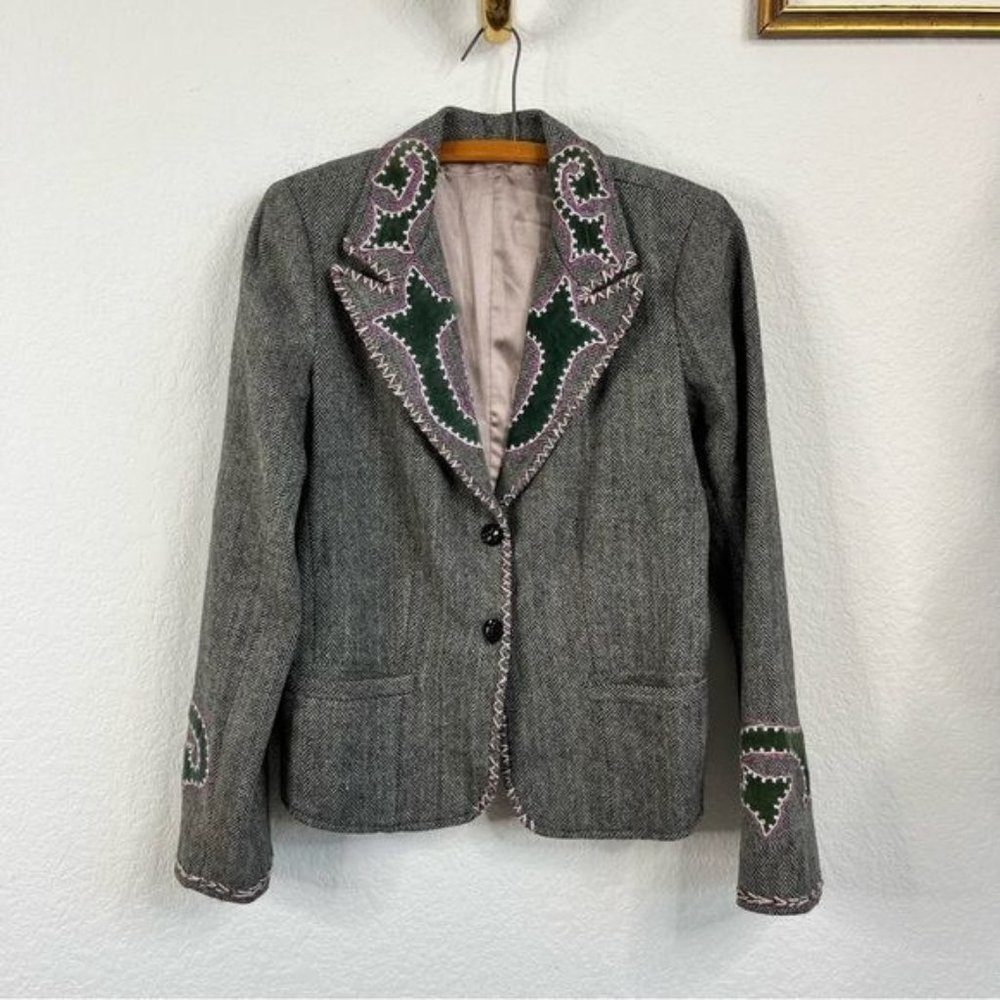 Etro Tweed Wool Velvet Paisley Blazer - Picture 1 of 9